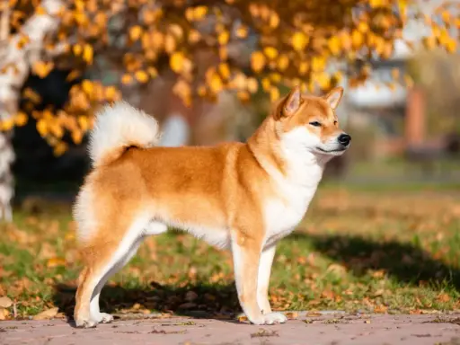 Rudy shiba inu o zgrabnej sylwetce, idealny do spacerów. Jego wielkość jest idealna dla miłośników małych i średnich psów.